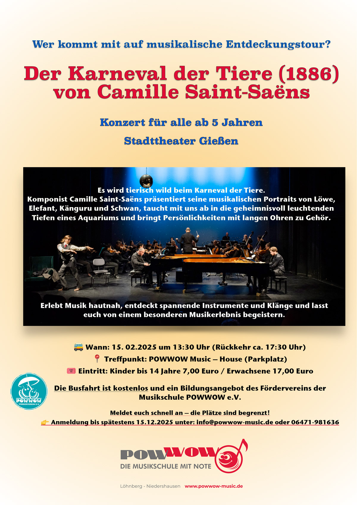 Ausflug zum „Karneval der Tiere“ - Jetzt anmelden!